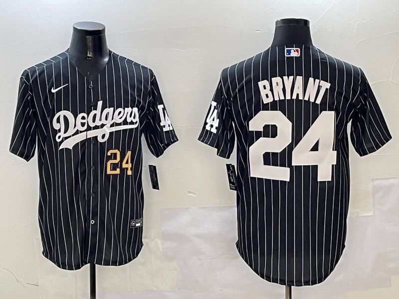 Men Los Angeles Dodgers 24 Bryant Black Stripe Jointly Name 2025 Nike MLB Jersey style 14